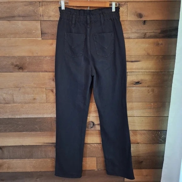 Hudson High Rise Paperbag Waist Straight Leg Pants – Black – Size 26 - Picture 4 of 9